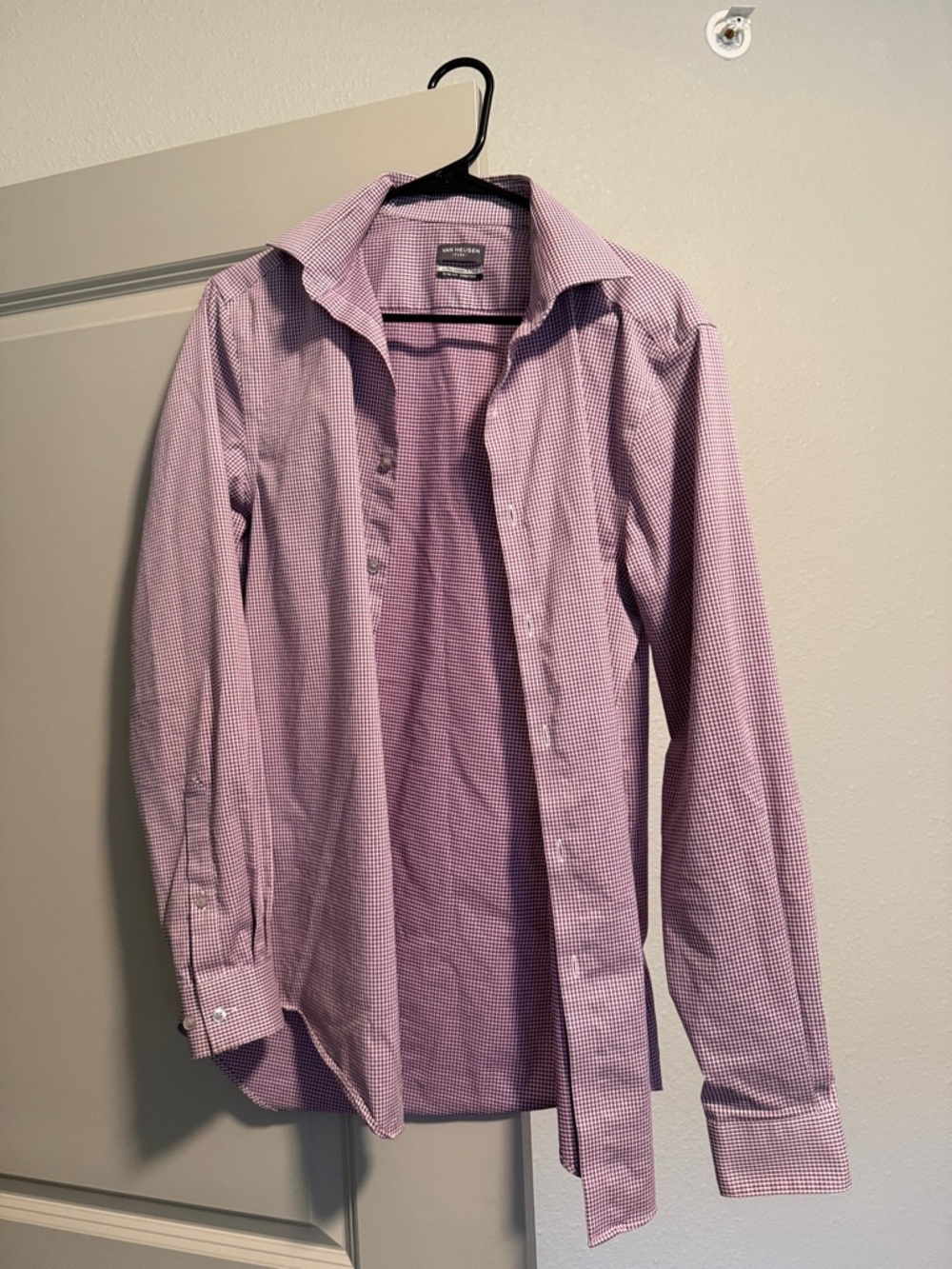 Van Heusen Lavender Micro-Check Dress Shirt